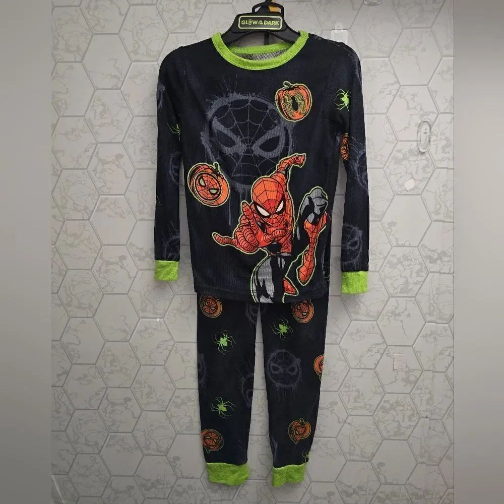 Spider-man Boy's Superhero Halloween Spidey Jack-O-Lanterns Halloween Pajama Set